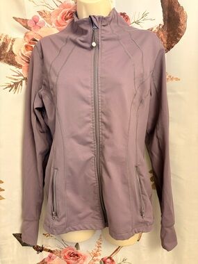 Medium Women's Lightweight Mauve Zip-Up sweater